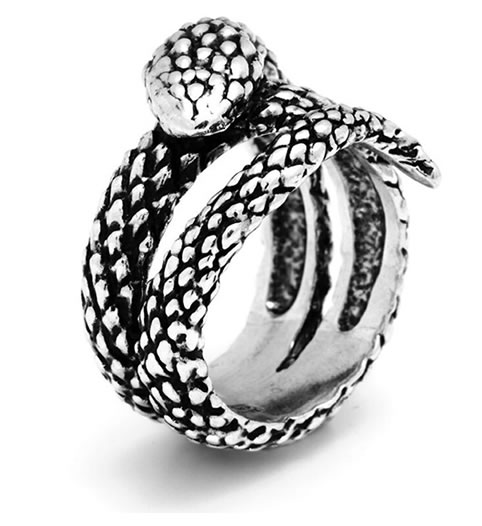 Large handmade snake ring - 925 silver