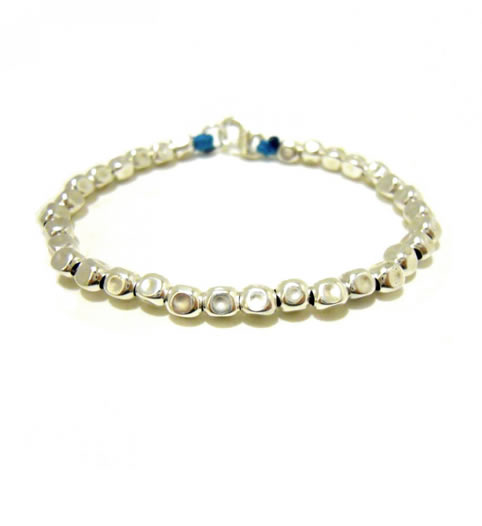 Bracelet with small silver nuggets Spbr253 - 5mm