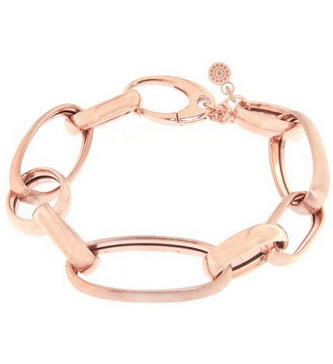 Alisei woman bracelet maxi oval links in rosé silver