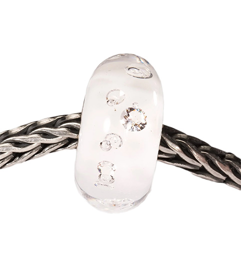 Beads ciondolo in vetro Diamante Bianco Trollbeads 