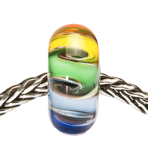 Beads ciondolo in vetro Chakra arcobaleno Trollbeads 