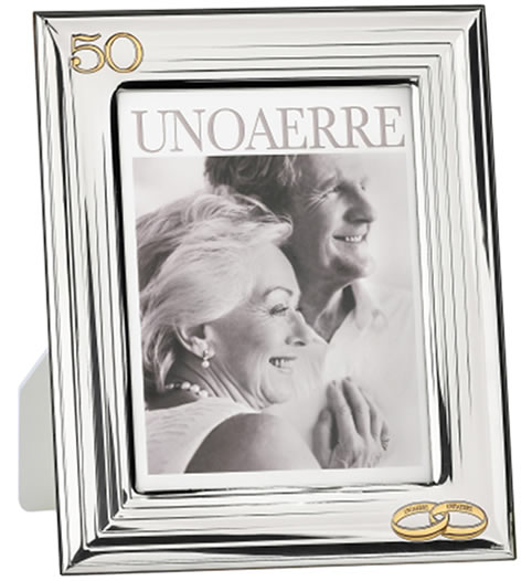Cornice portafoto in argento bianco 50° Anniversario