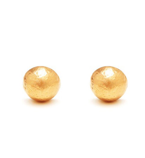 Orecchini donna Bottone Super Bowl piccoli in argento dorato