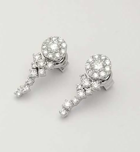 Ponte Vecchio women's white gold and diamond earrings