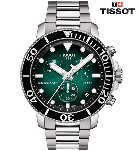  Tissot Seastar 1000 Quartz Chronograph verde